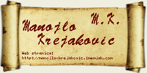 Manojlo Krejaković vizit kartica